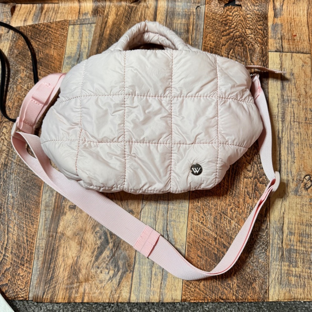 WESTBRONCO Quilted Padded Shoulder‎ Bag Blush Pink Crossbody Handbag Purse